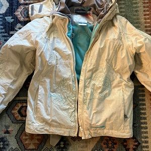 Trespass cream with embroidery ski jacket